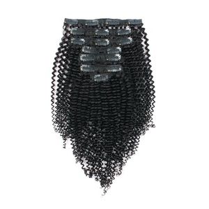 Brand New 16” clip in human hair extensions, kinky curly natural black